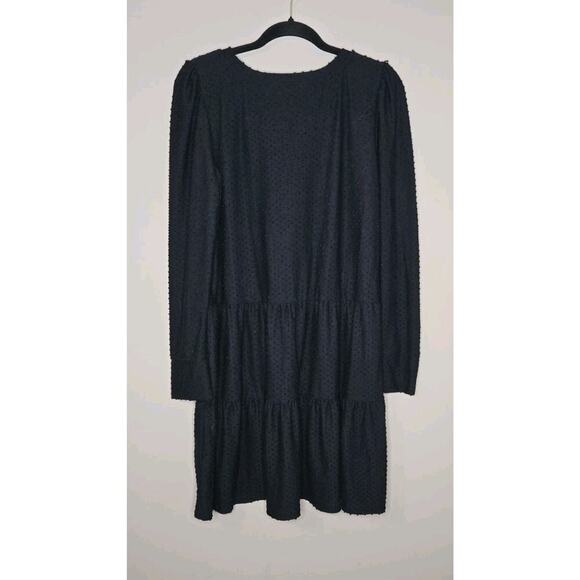 Lilly Pulitzer Womens Onyx Arlette Long Sleeve Dress Swiss Dot Design Size Large - Picture 3 of 7